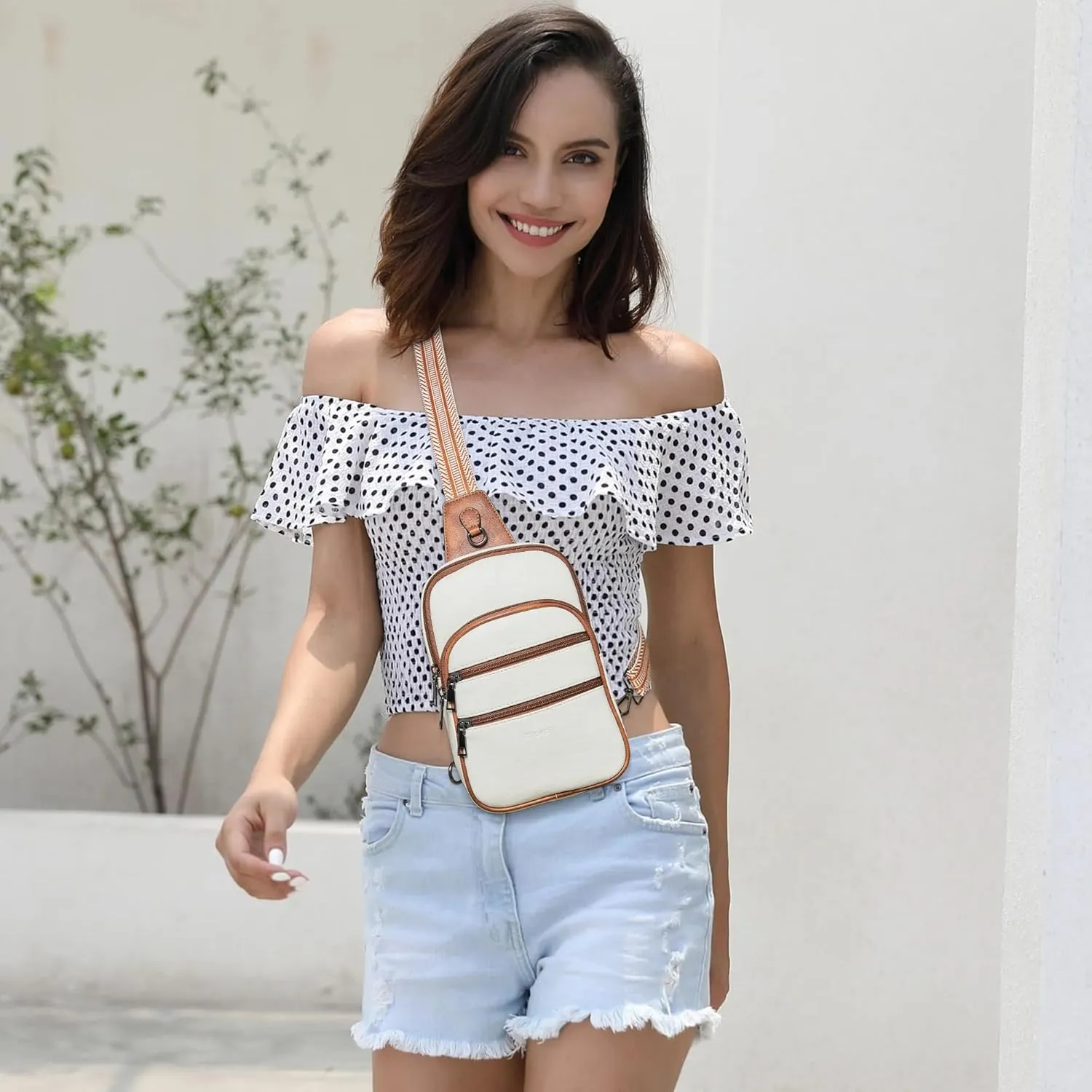 Crossbody Bags for Women Men Sling Bag 5 Pockets Fanny Pack Sling Backpack Chest Daypack Travel Purse Anti Theft