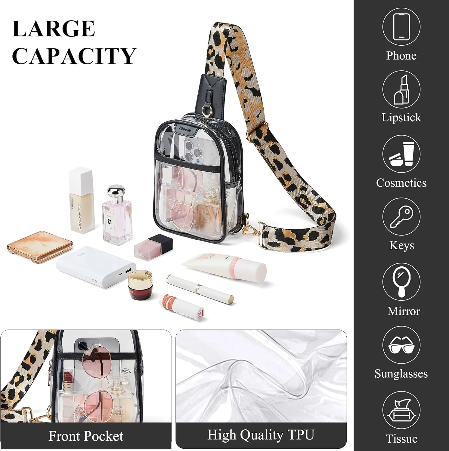 Crossbody Bags for Women Men Sling Bag 5 Pockets Fanny Pack Sling Backpack Chest Daypack Travel Purse Anti Theft