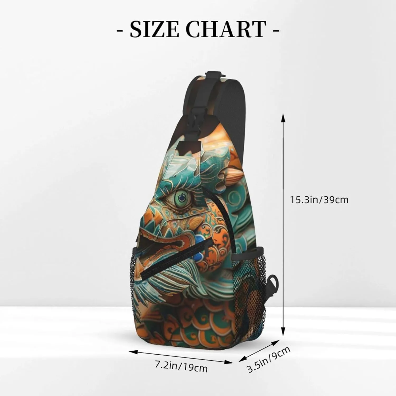 Crossbody Bags for Women Men Trendy Sling Bag Casual Chest Bag Ancient Chinese Dragon Shoulder Bag for Travel Sport