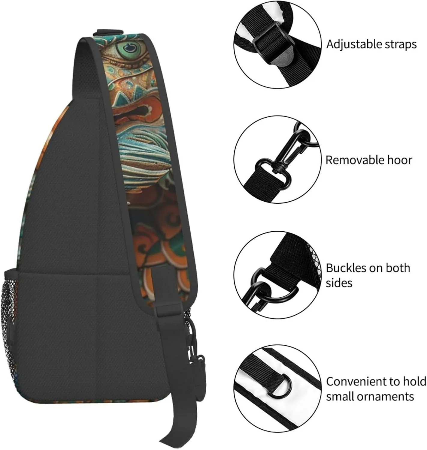 Crossbody Bags for Women Men Trendy Sling Bag Casual Chest Bag Ancient Chinese Dragon Shoulder Bag for Travel Sport