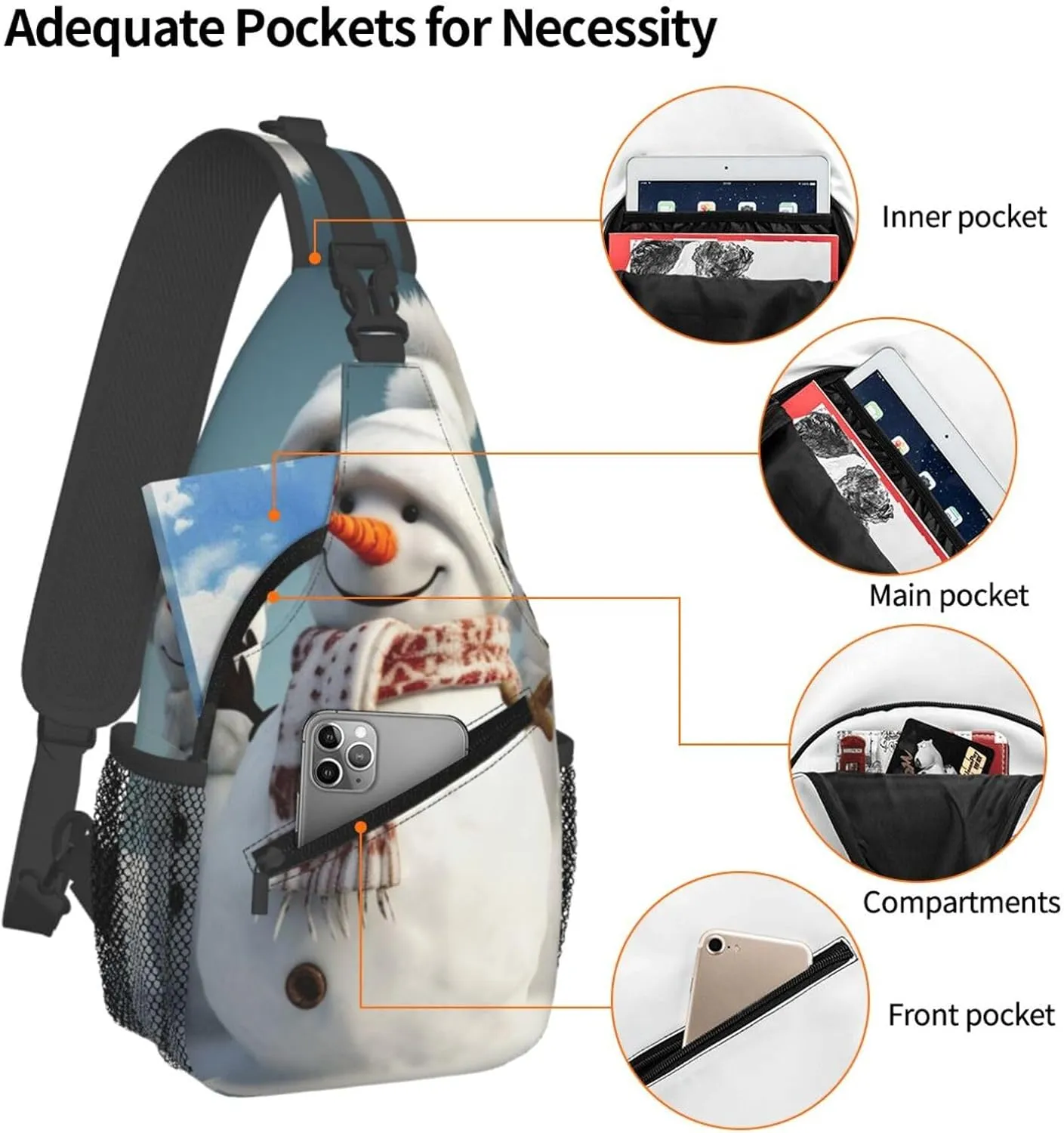 Crossbody Bags for Women Men Trendy Sling Bag Casual Chest Bag Heron Shoulder Bag for Travel Sport