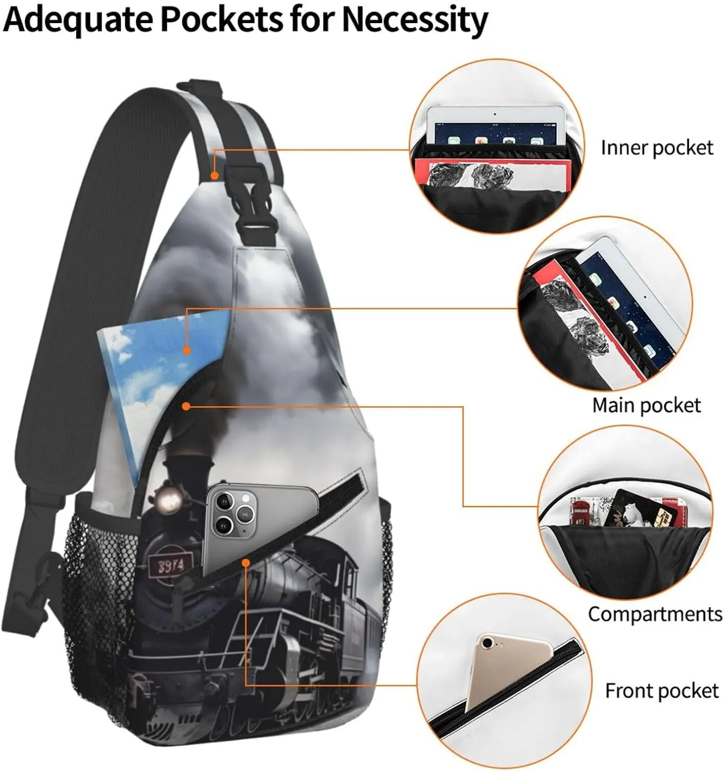 Crossbody Bags for Women Men Trendy Sling Bag Casual Chest Bag Laughing Fruit Shoulder Bag for Travel Sport