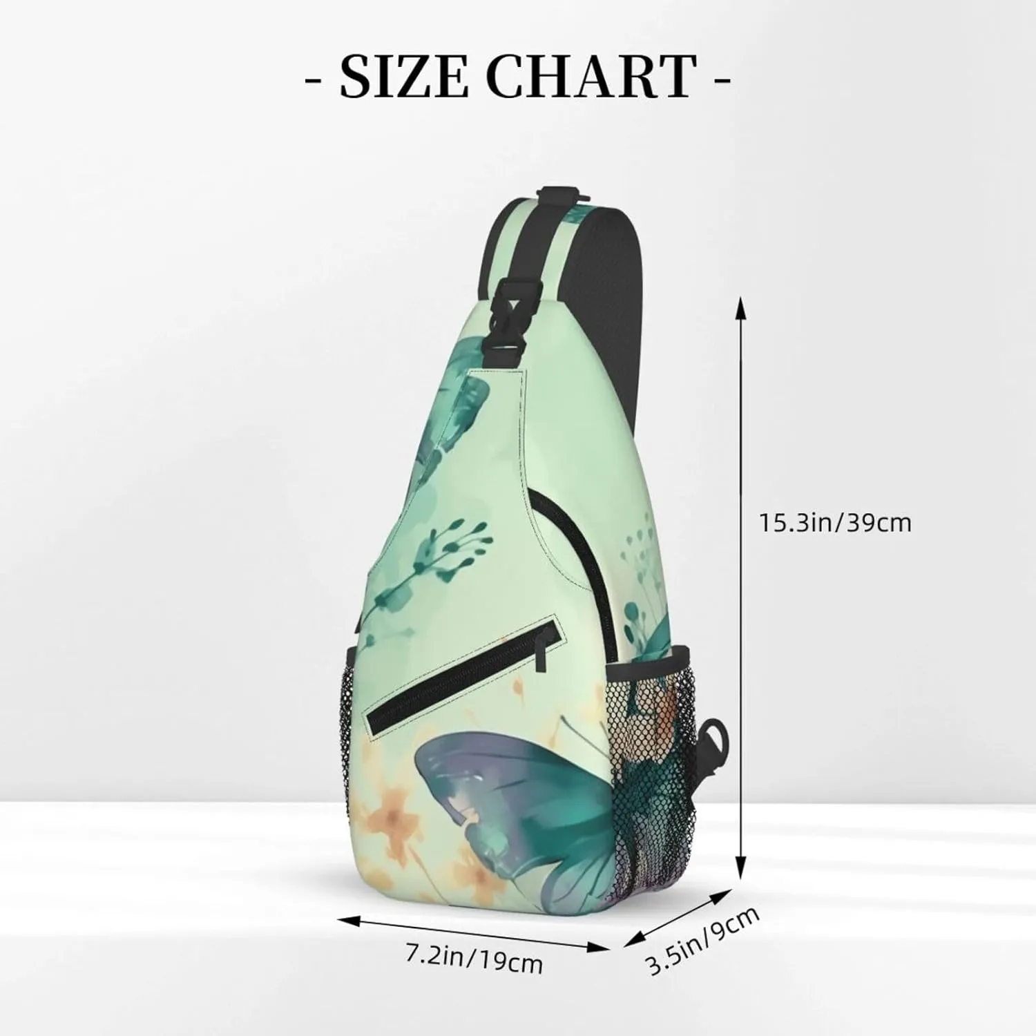 Crossbody Bags for Women Men Trendy Sling Bag Casual Chest Bag Silhouette of Green Vines Shoulder Bag for Travel Sport