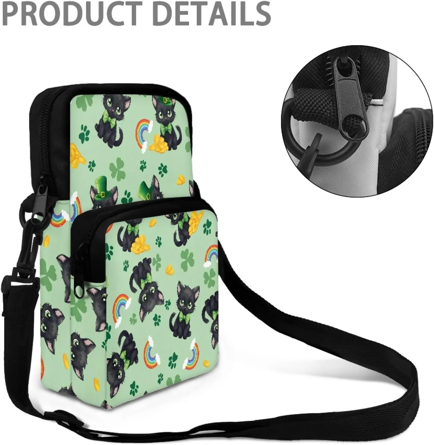 Crossbody Bags for Women Men Trendy with Zipper Sling Purse Phone Holder Messenger Bag Small Shoulder Bag
