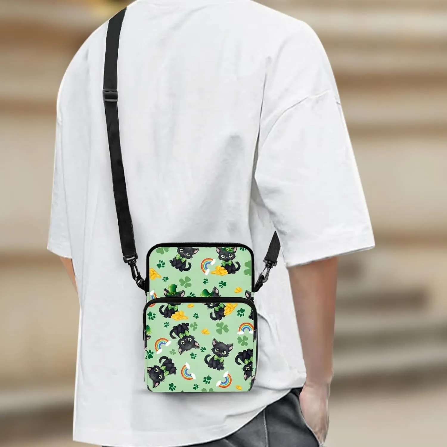 Crossbody Bags for Women Men Trendy with Zipper Sling Purse Phone Holder Messenger Bag Small Shoulder Bag