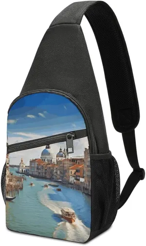 Crossbody Bags for Women Sling Backpack Grand Canal in Italy Chest Bag Daypack Fanny Pack Cross Body Bag