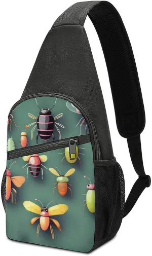 Crossbody Bags for Women Sling Backpack Insect Atlas Chest Bag Daypack Fanny Pack Cross Body Bag