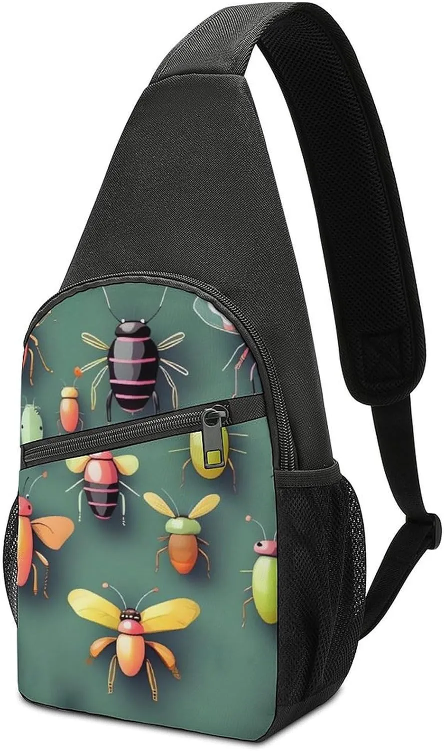 Crossbody Bags for Women Sling Backpack Insect Atlas Chest Bag Daypack Fanny Pack Cross Body Bag