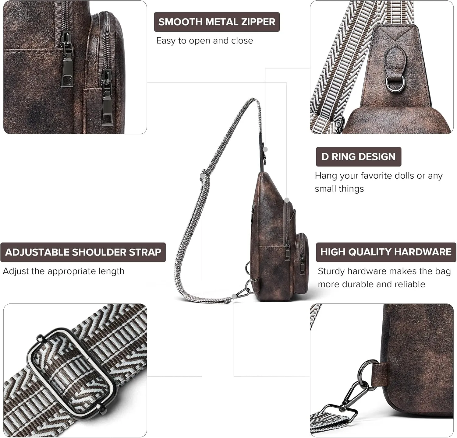 Crossbody Bags for Women Sling Bag Fanny Pack Casual Daypacks Small Backpack Chest Travel Purse Anti Theft
