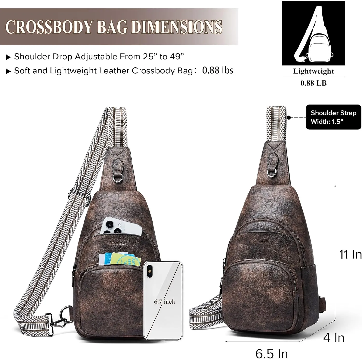 Crossbody Bags for Women Sling Bag Fanny Pack Casual Daypacks Small Backpack Chest Travel Purse Anti Theft