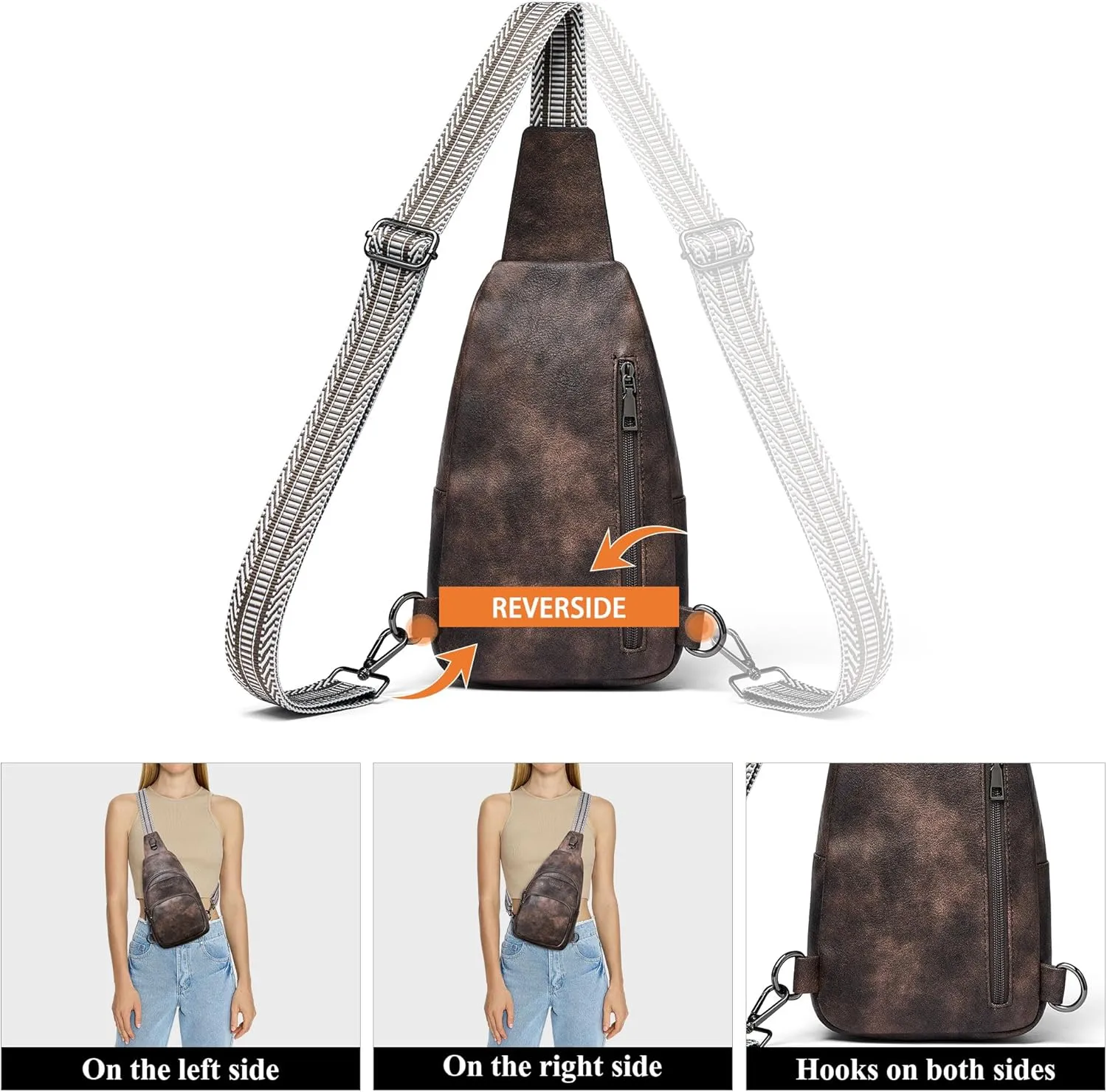 Crossbody Bags for Women Sling Bag Fanny Pack Casual Daypacks Small Backpack Chest Travel Purse Anti Theft
