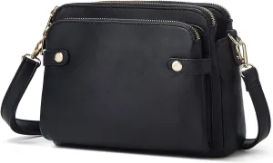 Crossbody Bags for Women Three-Layer Shoulder Bag Vegan Leather Multiple Compartments Handbag Purses Satchel Hobo Clutch 2024