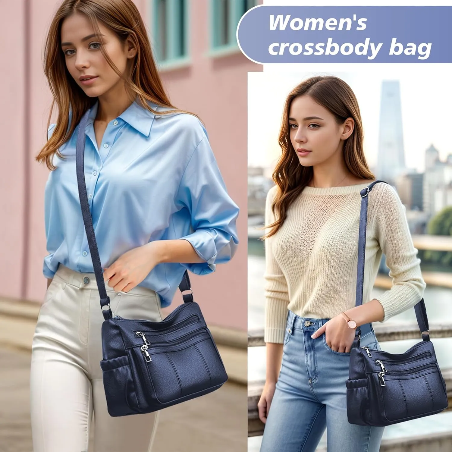 Crossbody Bags for Women Vegan Leather Small Purse Cross Body Purse Handbags Satchel Trendy Lightweight Shoulder Bag