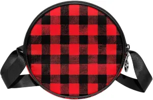 Crossbody Bags for Women,Crossbody Bag Men,Small Sling Bag,Classic Red Plaid,Crossbody Purse