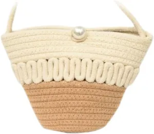 Crossbody Shoulder Bag for Women Classic Cotton Satchel Handbags Ladies Purse Hand-Woven Travel Wallet Hobo Bag Beige-Khaki