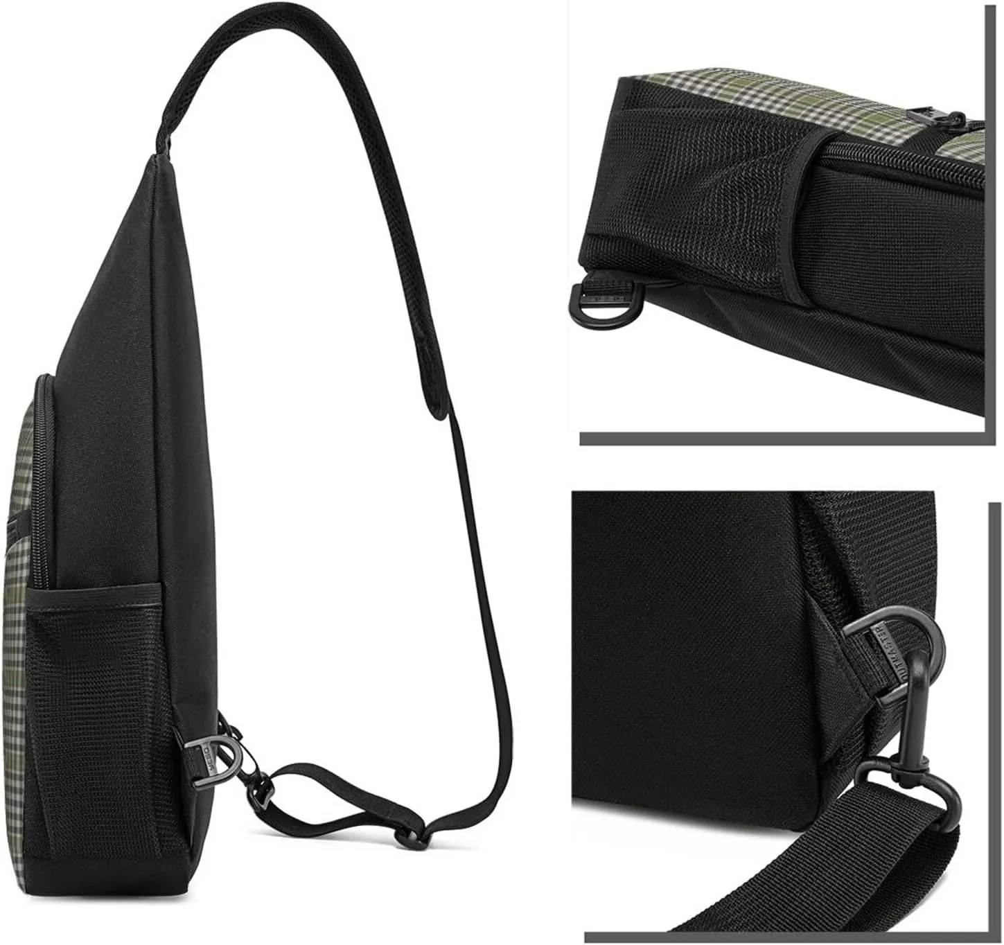 Crossbody Sling Backpack Burns Check Tartan Shoulder Chest Bag Daypack for Traveling Sport