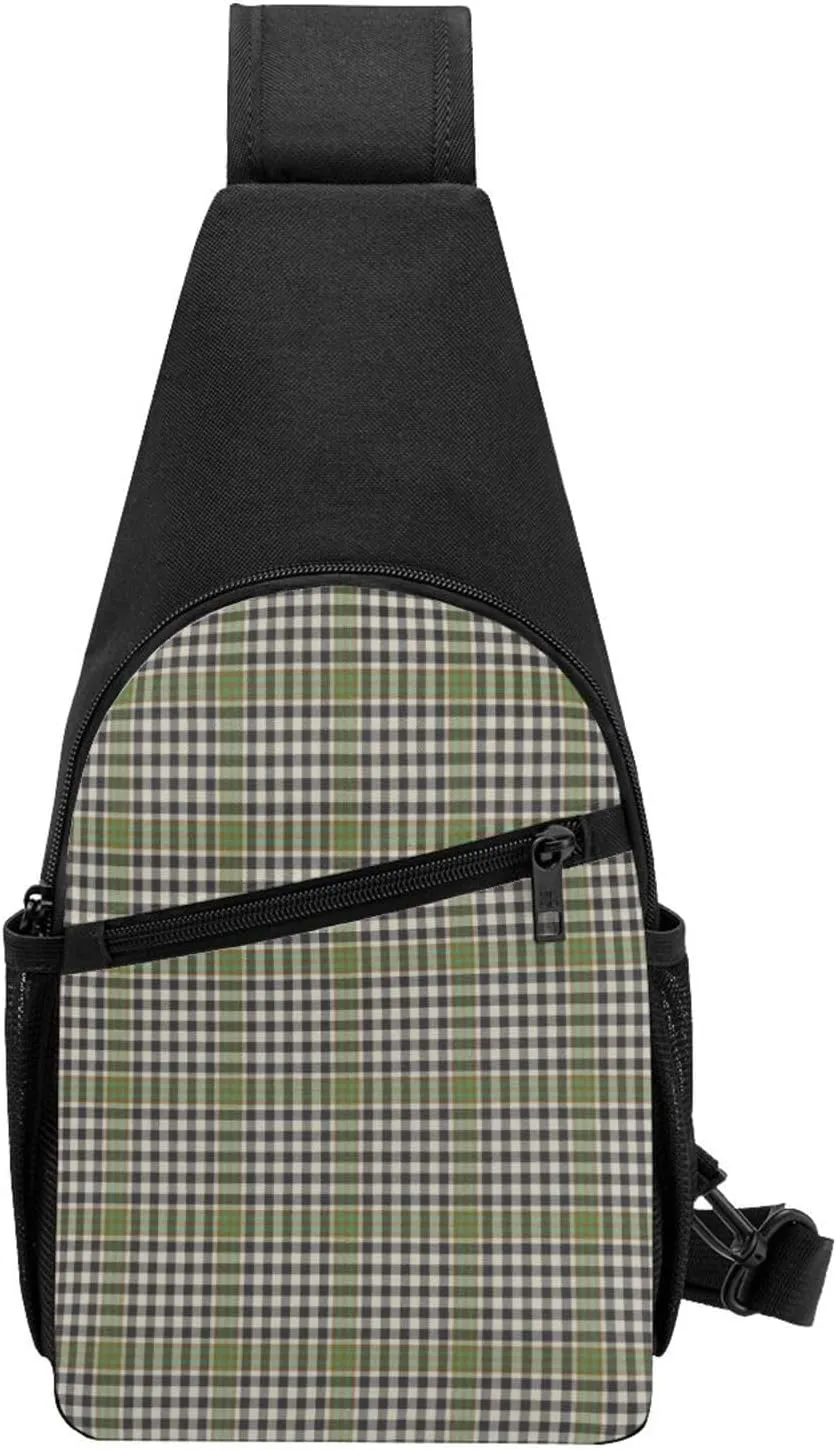 Crossbody Sling Backpack Burns Check Tartan Shoulder Chest Bag Daypack for Traveling Sport