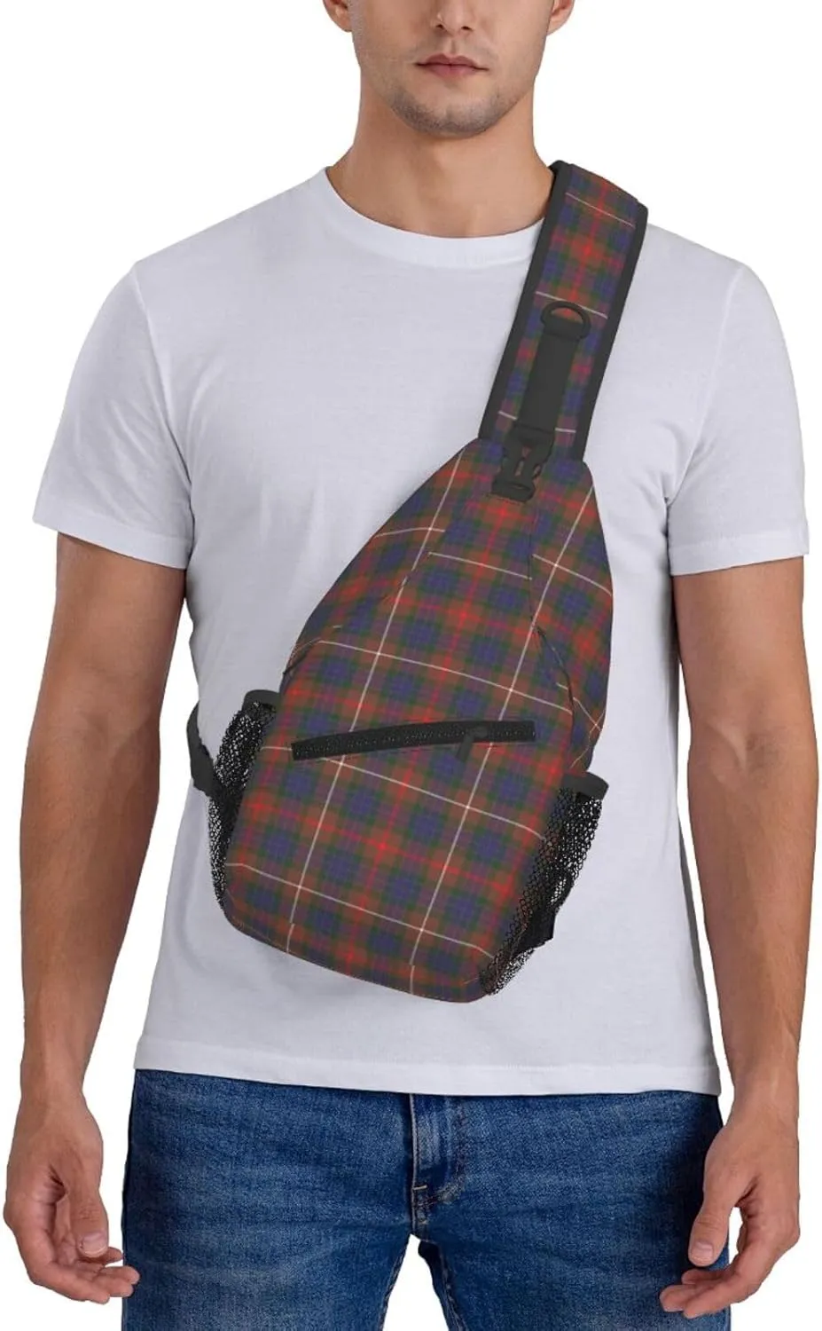 Crossbody Sling Backpack Clan Fraser Hunting Modern Tartan Shoulder Chest Bag Daypack for Traveling Sport