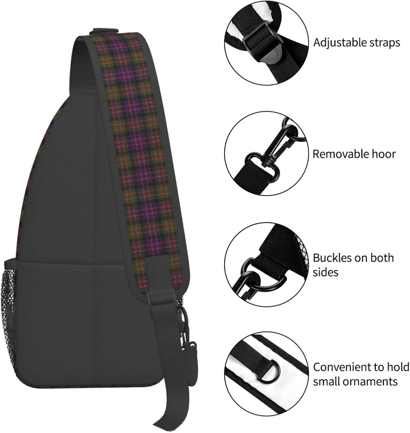 Crossbody Sling Backpack Clan MacDonald Modern Tartan Shoulder Chest Bag Daypack for Traveling Sport
