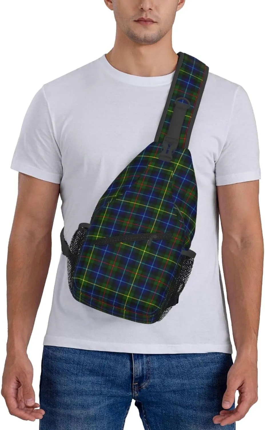 Crossbody Sling Backpack Clan Smith Modern Tartan Shoulder Chest Bag Daypack for Traveling Sport