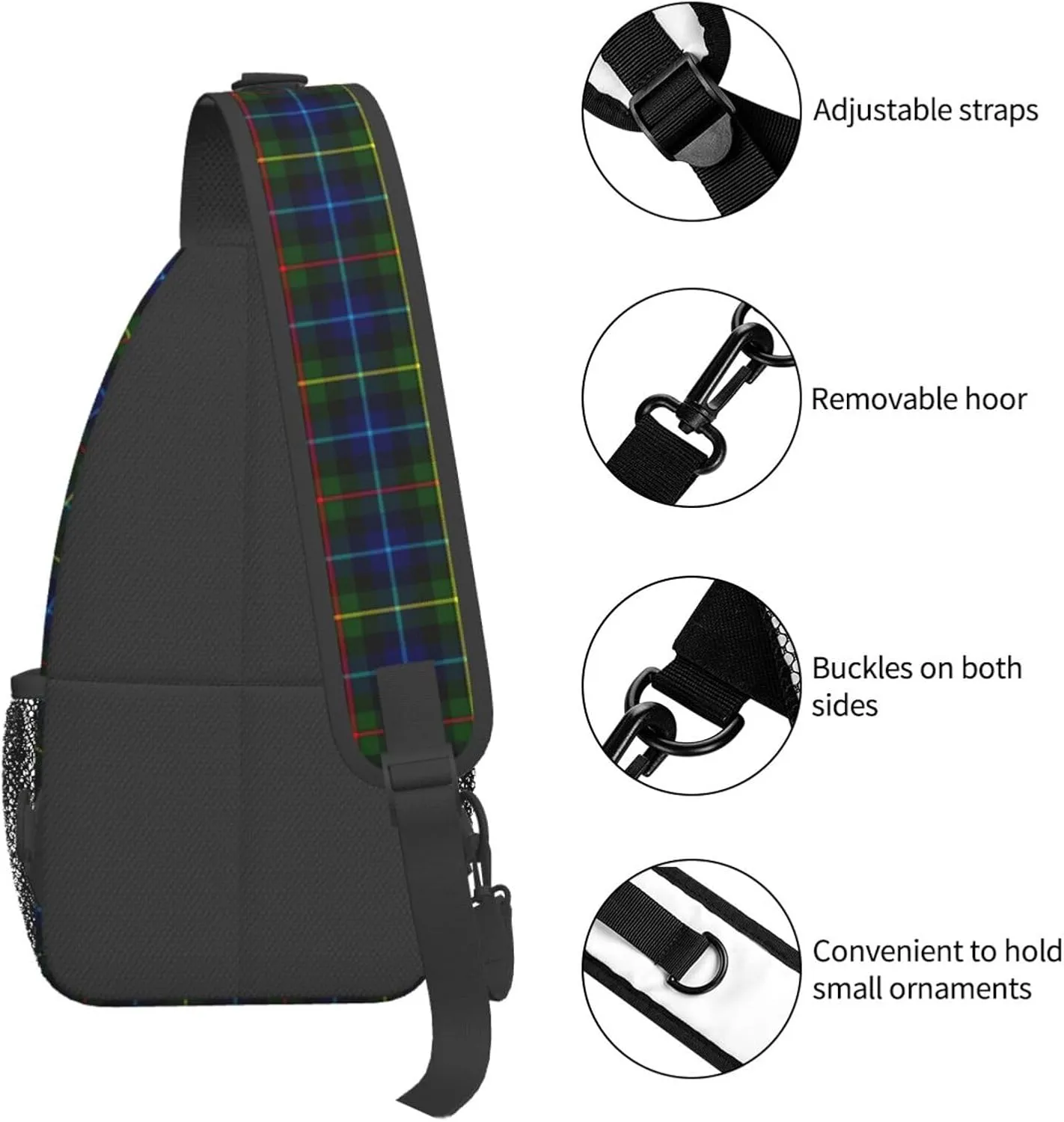 Crossbody Sling Backpack Clan Smith Modern Tartan Shoulder Chest Bag Daypack for Traveling Sport