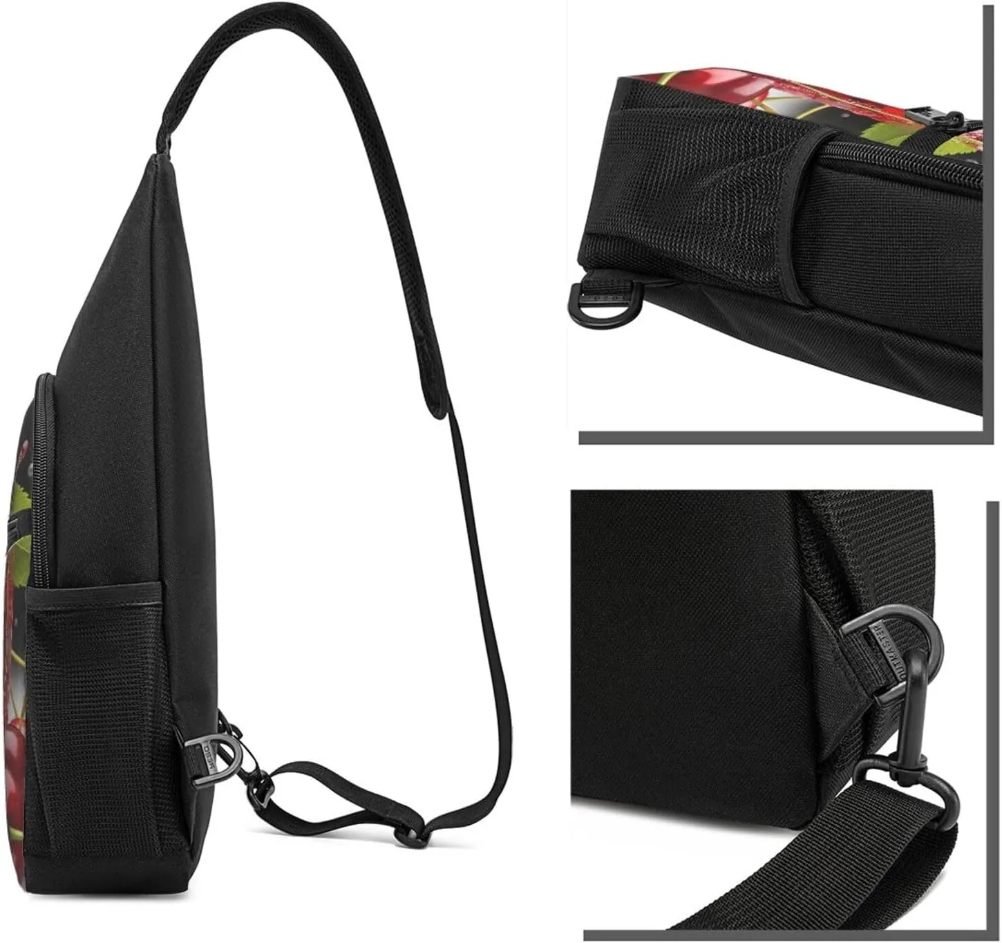 Crossbody Sling Backpack Sling Bag for Men Women Cross Chest Bag Shoulder Bag Cherry juice Travel Hiking Daypack