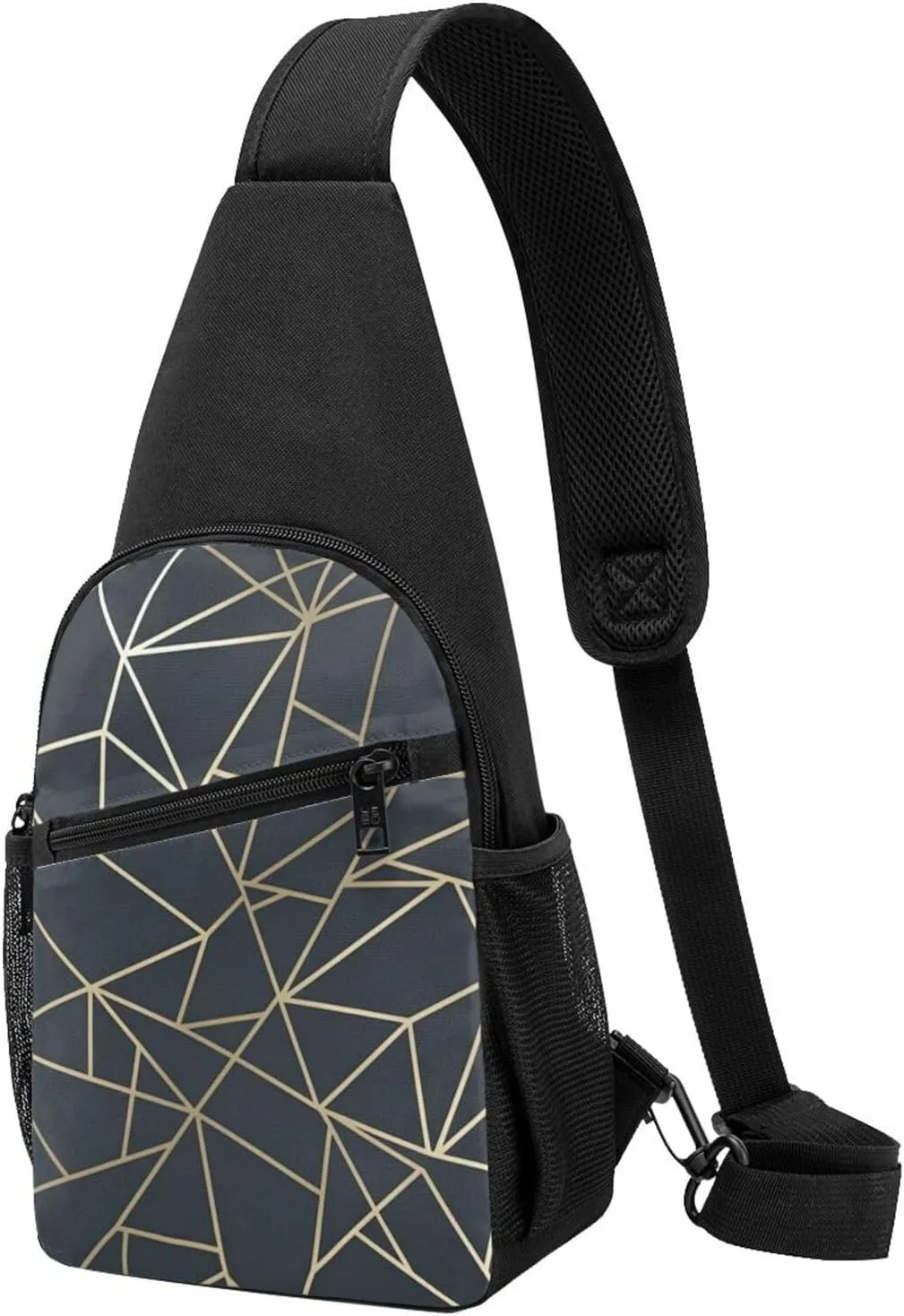 Crossbody Sling Backpack Sling Bag for Men Women Cross Chest Bag Shoulder Bag Geometric peel Travel Hiking Daypack