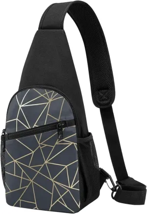 Crossbody Sling Backpack Sling Bag for Men Women Cross Chest Bag Shoulder Bag Geometric peel Travel Hiking Daypack
