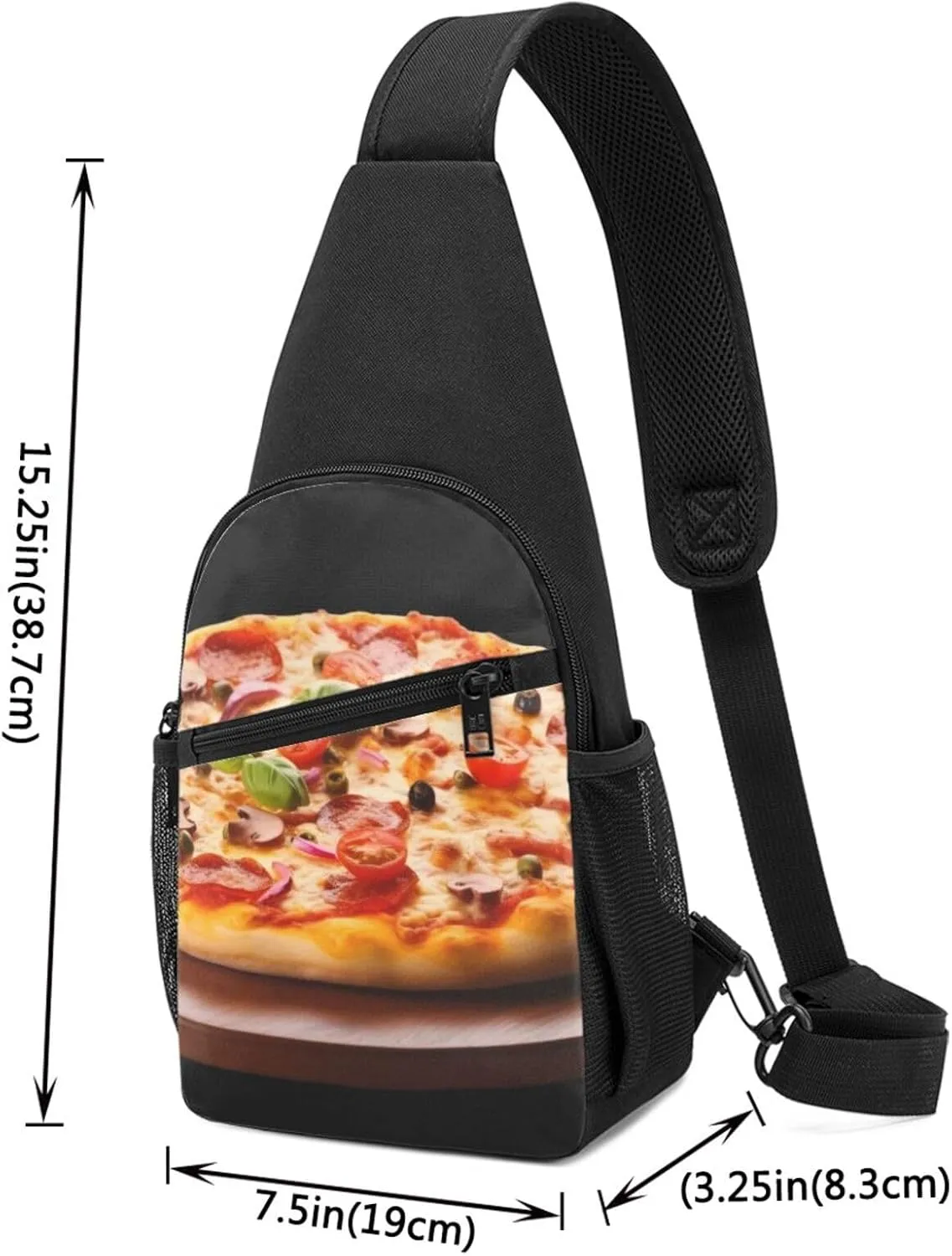Crossbody Sling Backpack Sling Bag for Men Women Cross Chest Bag Shoulder Bag Large Pizza Travel Hiking Daypack