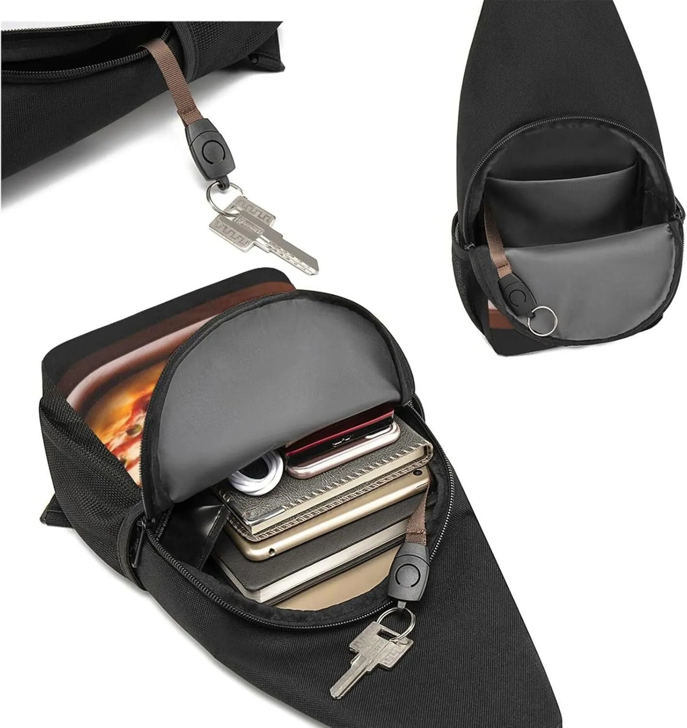 Crossbody Sling Backpack Sling Bag for Men Women Cross Chest Bag Shoulder Bag Large Pizza Travel Hiking Daypack