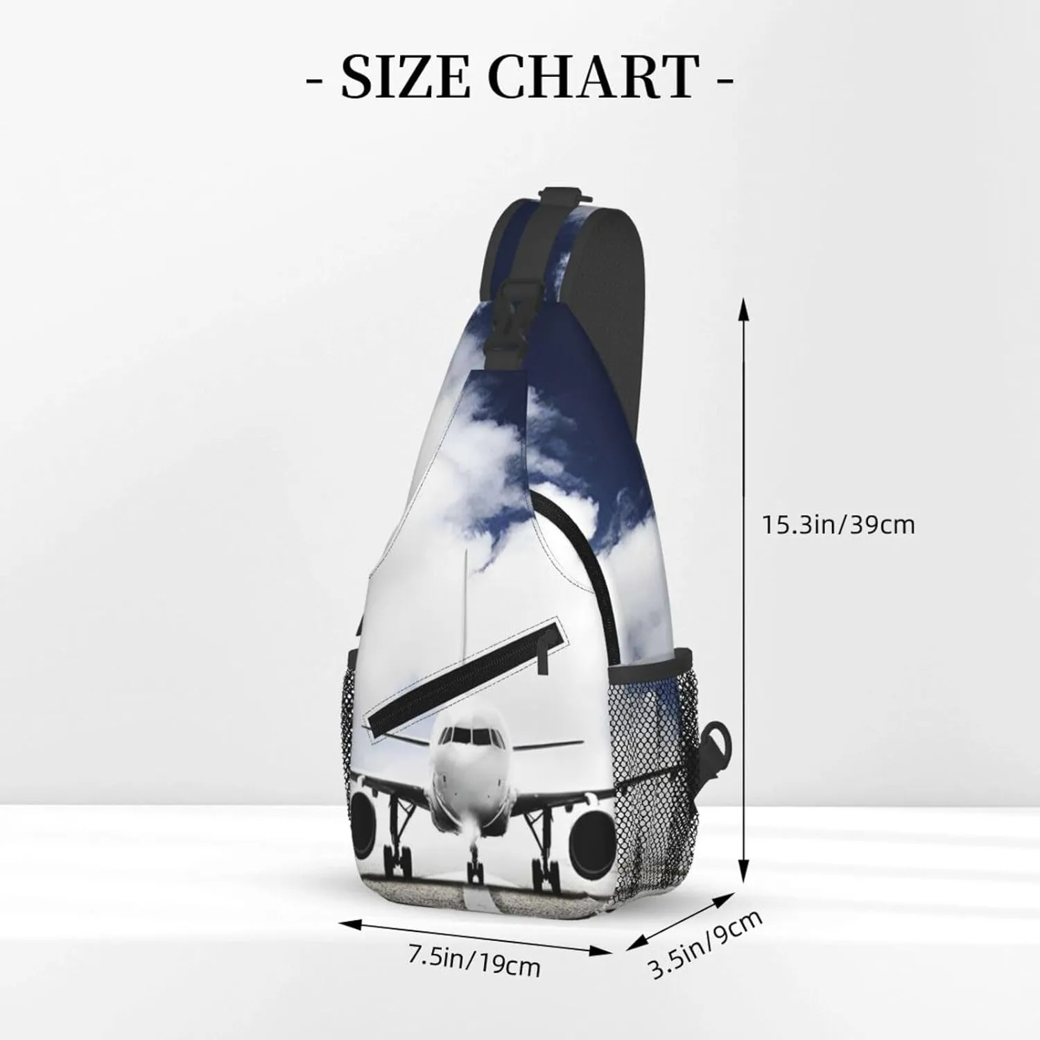 Crossbody Sling Bag for Men Women, Aircraft Plane Sling Backpack Shoulder Chest Bag, Anti Theft Travel Hiking Daypacks