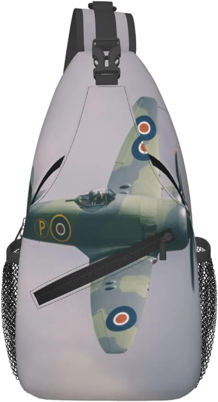 Crossbody Sling Bag for Men Women, Wing Sky Fly Airplane Aircraft Sling Backpack Shoulder Chest Bag, Anti Theft Travel Hiking Daypacks