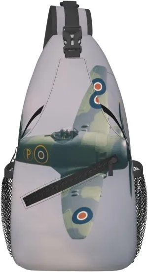 Crossbody Sling Bag for Men Women, Wing Sky Fly Airplane Aircraft Sling Backpack Shoulder Chest Bag, Anti Theft Travel Hiking Daypacks