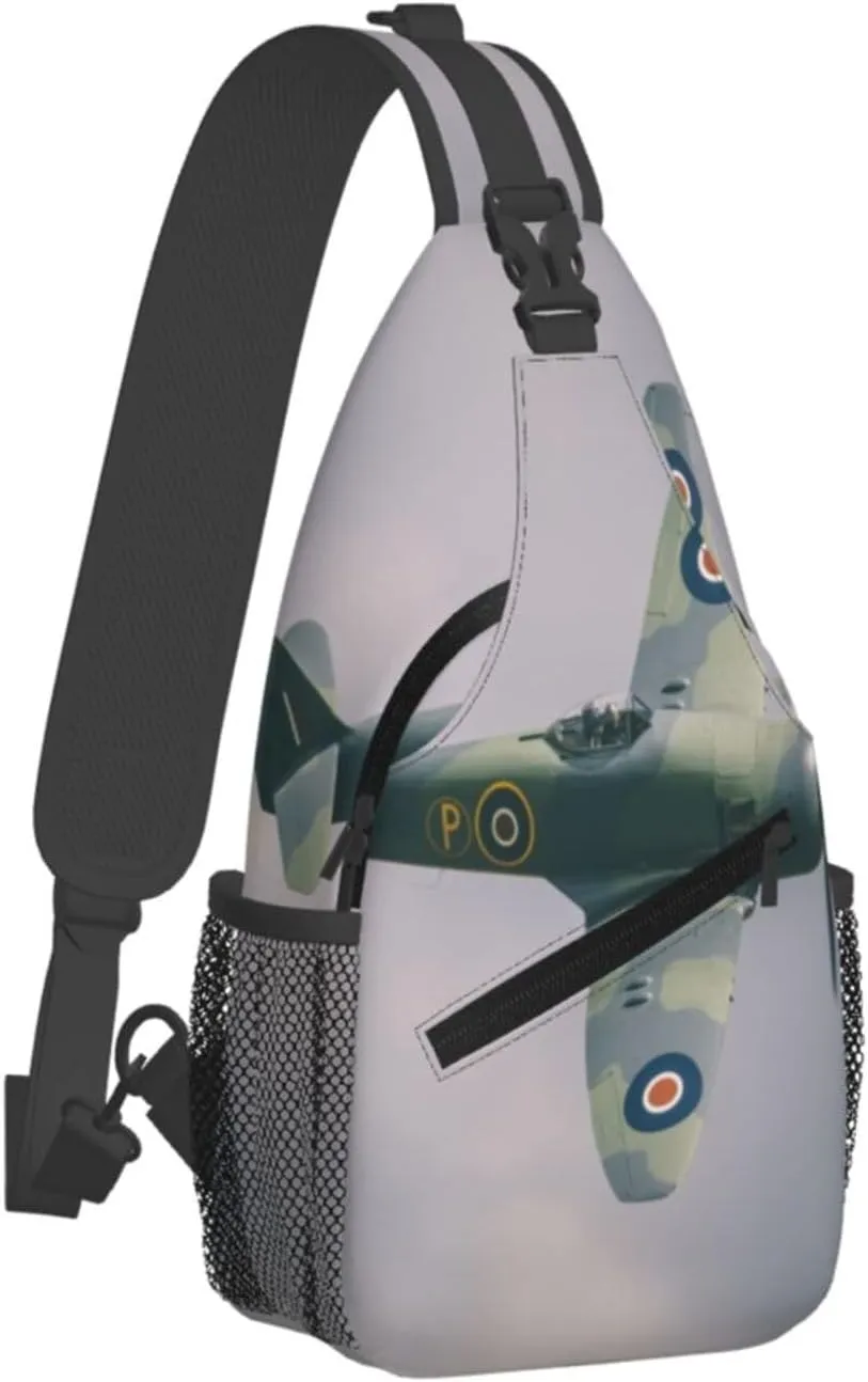 Crossbody Sling Bag for Men Women, Wing Sky Fly Airplane Aircraft Sling Backpack Shoulder Chest Bag, Anti Theft Travel Hiking Daypacks