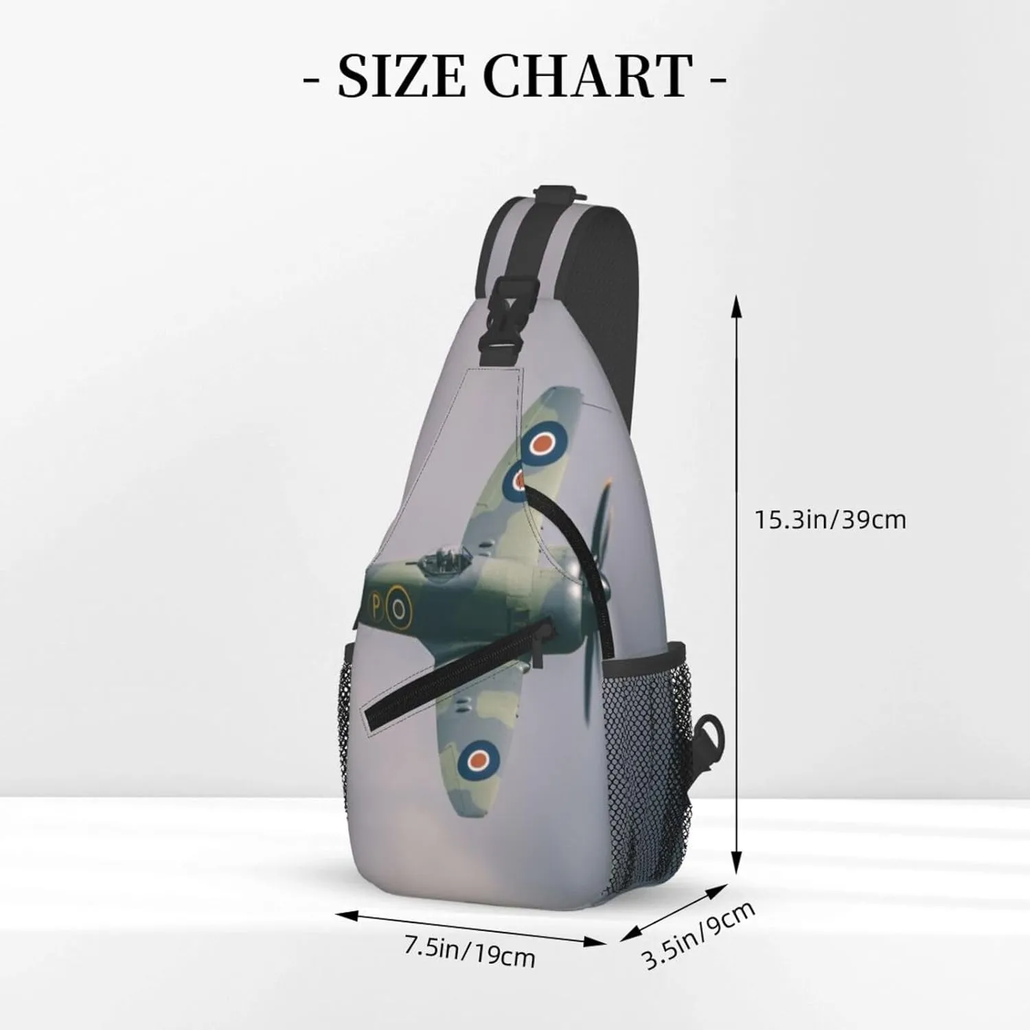 Crossbody Sling Bag for Men Women, Wing Sky Fly Airplane Aircraft Sling Backpack Shoulder Chest Bag, Anti Theft Travel Hiking Daypacks