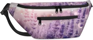 Crossbody Sling Bags for Women Men Bloom Flowers Lavender Casual Sling Backpack Daypack Chest Bag for Travel Sport Hiking Running