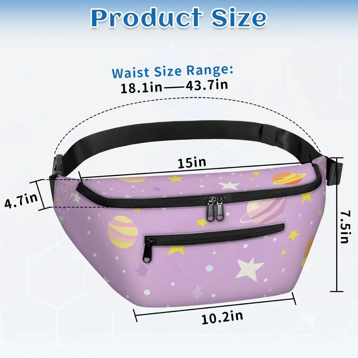 Crossbody Sling Bags for Women Men Cartoon Planets Stars Casual Sling Backpack Daypack Chest Bag for Travel Sport Hiking Running