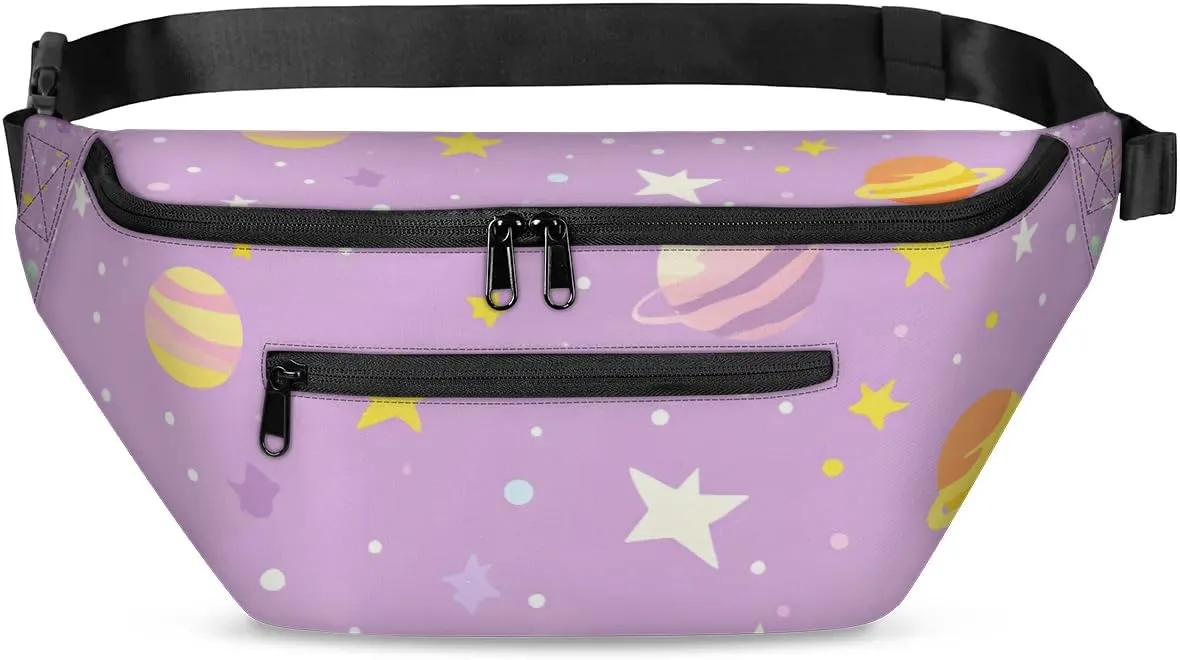 Crossbody Sling Bags for Women Men Cartoon Planets Stars Casual Sling Backpack Daypack Chest Bag for Travel Sport Hiking Running