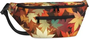 Crossbody Sling Bags for Women Men Falling Maple Leaf Casual Sling Backpack Daypack Chest Bag for Travel Sport Hiking Running