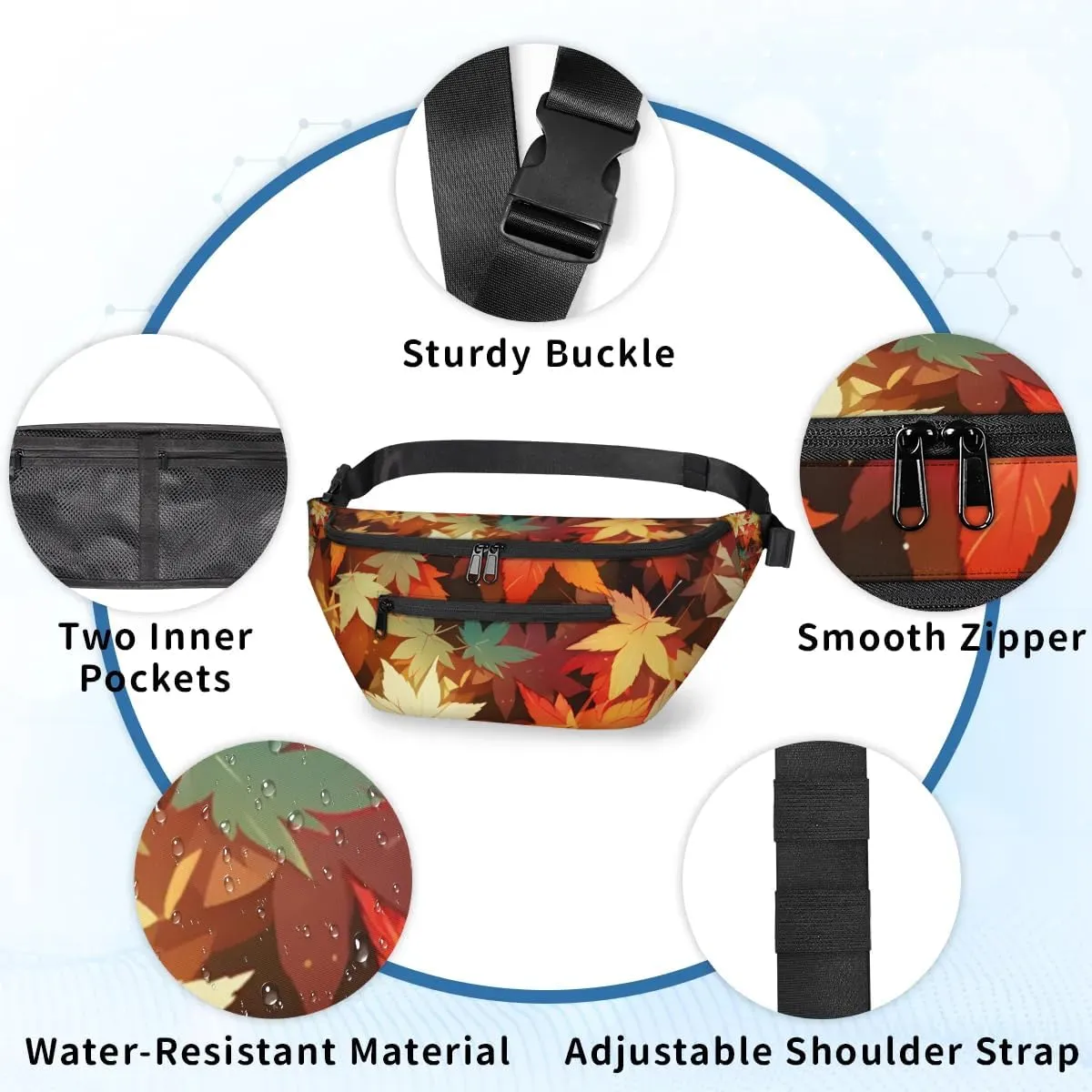 Crossbody Sling Bags for Women Men Falling Maple Leaf Casual Sling Backpack Daypack Chest Bag for Travel Sport Hiking Running