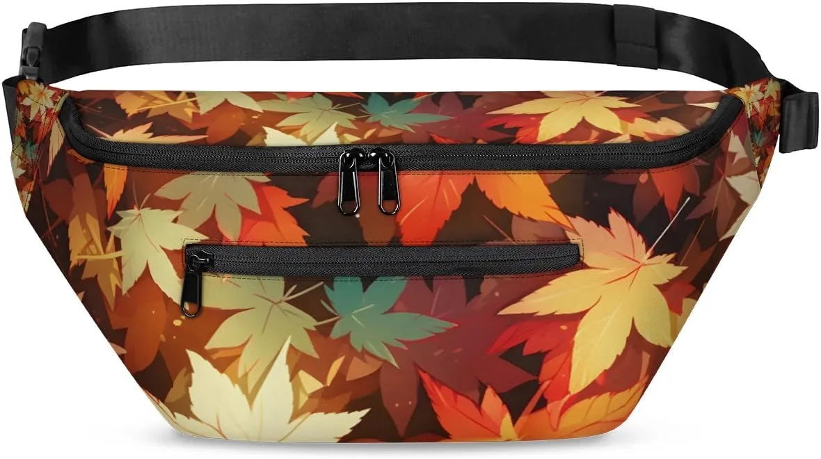 Crossbody Sling Bags for Women Men Falling Maple Leaf Casual Sling Backpack Daypack Chest Bag for Travel Sport Hiking Running