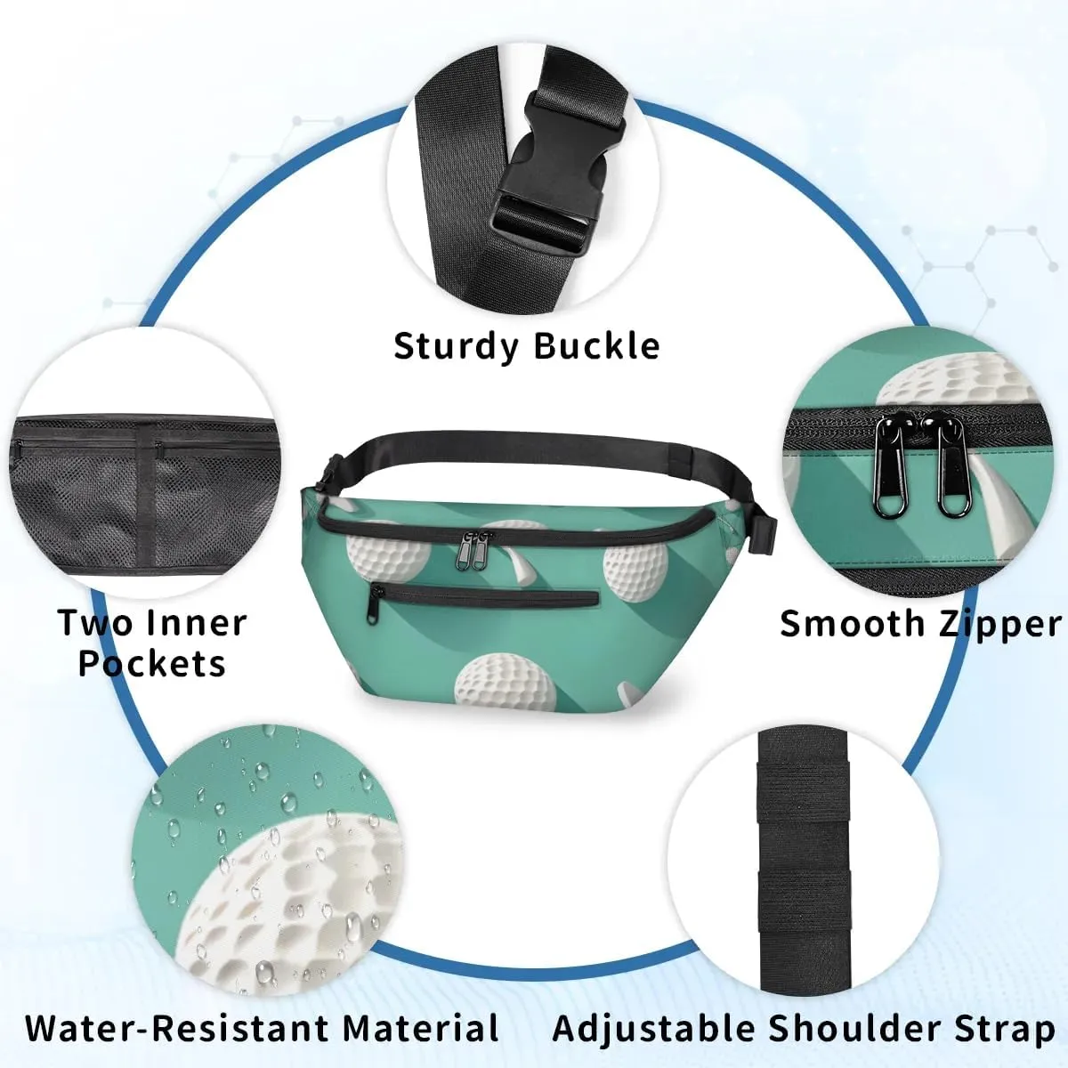 Crossbody Sling Bags for Women Men Funny Golf Sport Casual Sling Backpack Daypack Chest Bag for Travel Sport Hiking Running