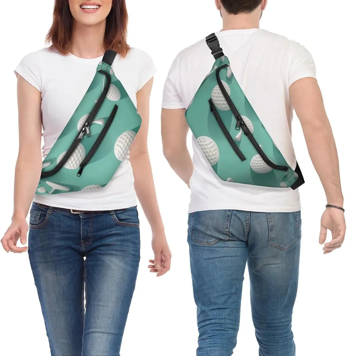 Crossbody Sling Bags for Women Men Funny Golf Sport Casual Sling Backpack Daypack Chest Bag for Travel Sport Hiking Running