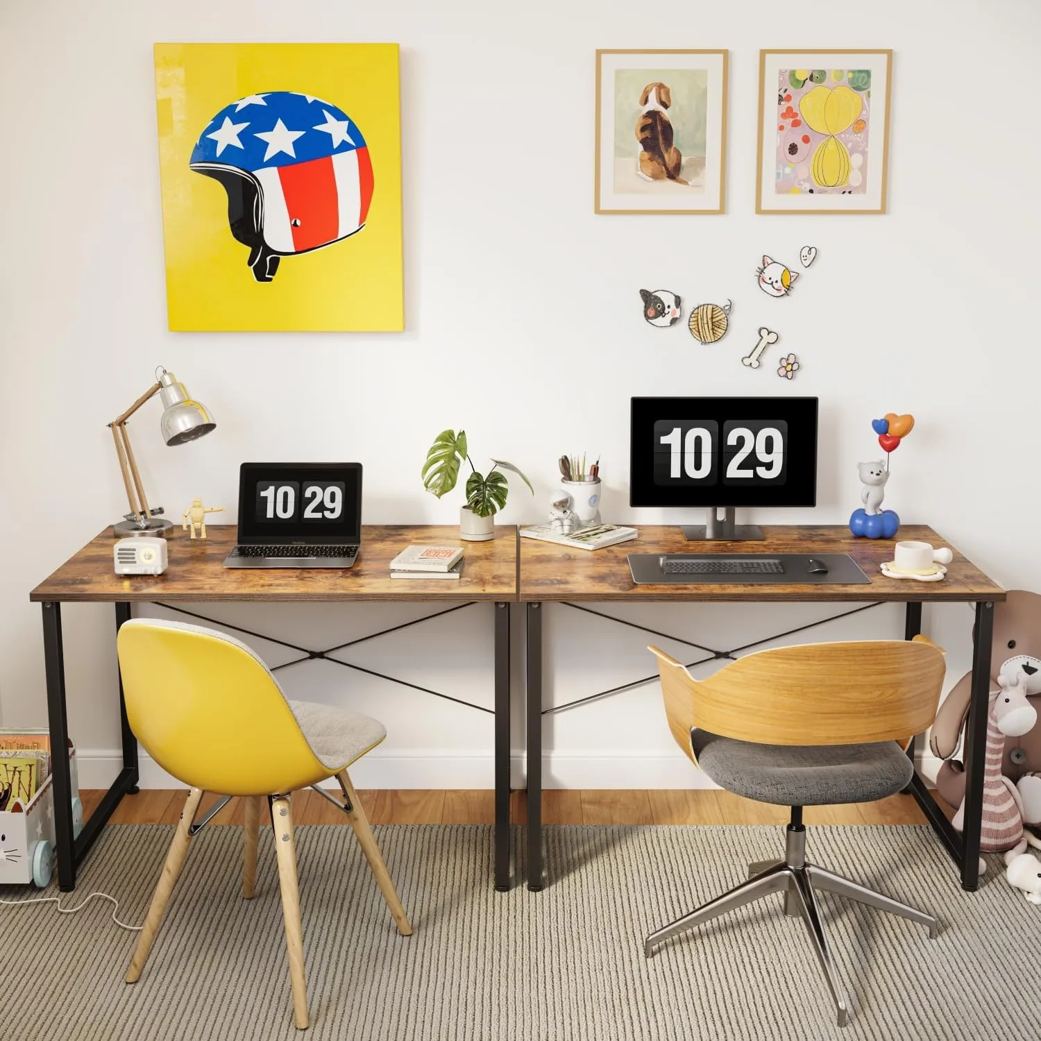 Cubiker Computer Desk, 32 inch Small Home Office Desk for Small Spaces, Modern Simple Style for Home, Office, Deep Brown