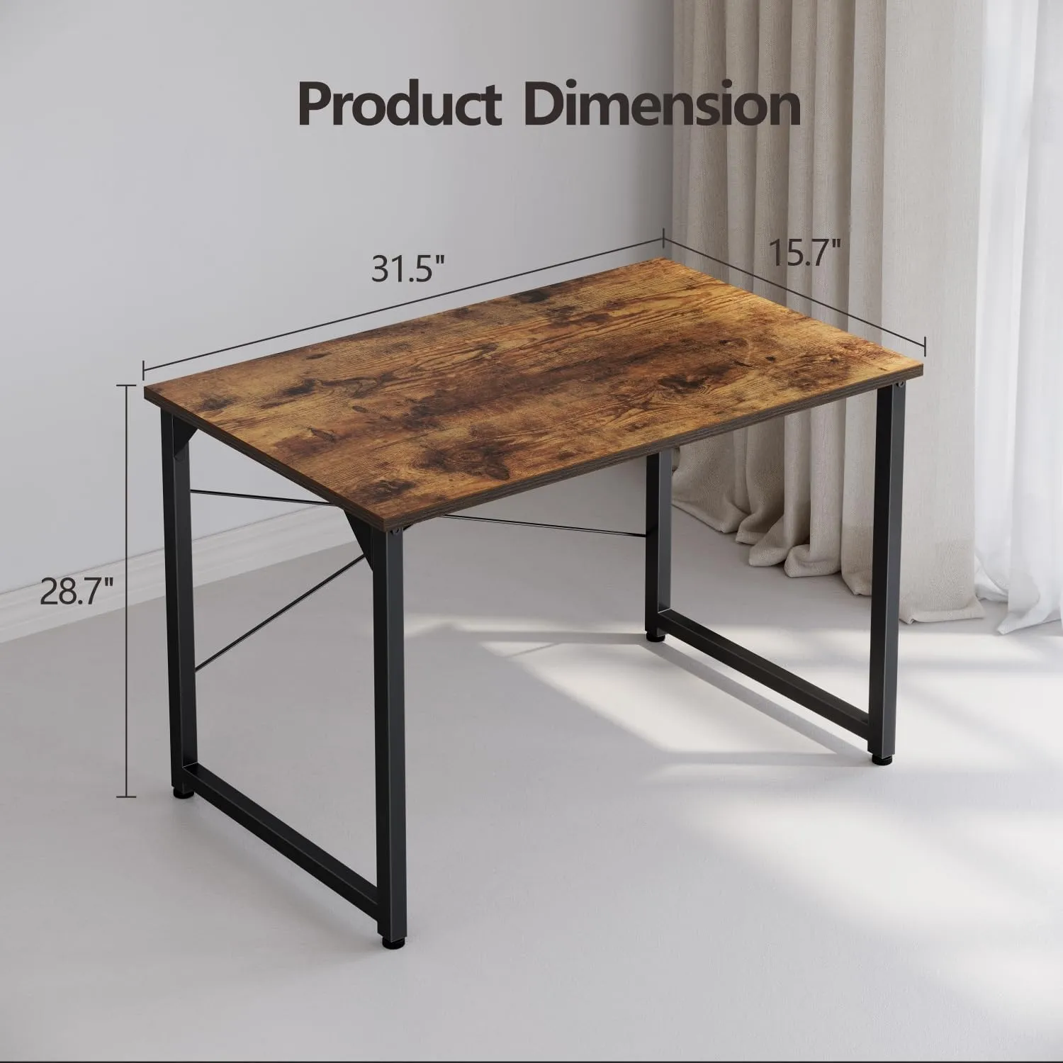 Cubiker Computer Desk, 32 inch Small Home Office Desk for Small Spaces, Modern Simple Style for Home, Office, Deep Brown