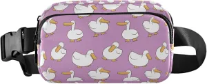 Custom Cartoon Duck Violet Fanny Packs for Women Waterproof Large Hip Belt Bag Cute Crossbody Waist Bag