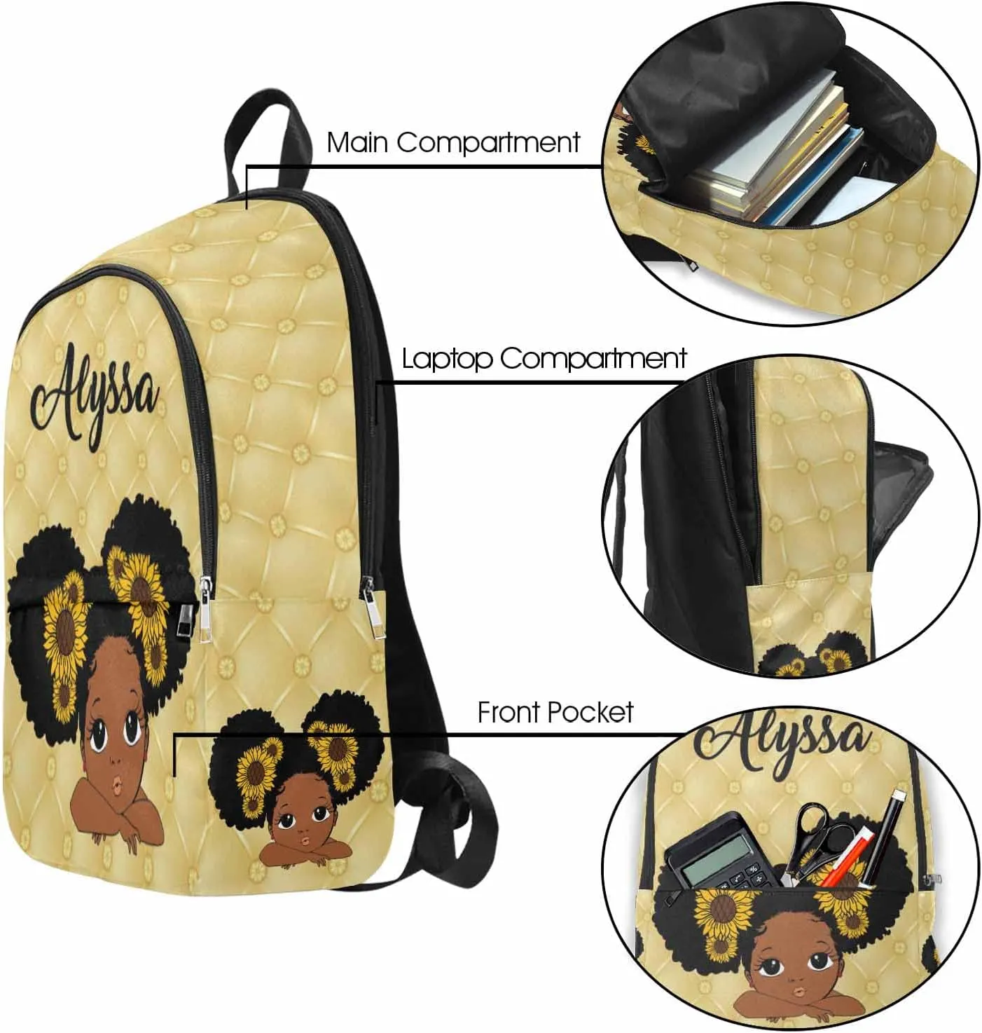 Custom Casual Unisex Daypack Bags Backpack Pink Flower Elephant Waterproof Multifunctional Large Travel Travel Bookbag