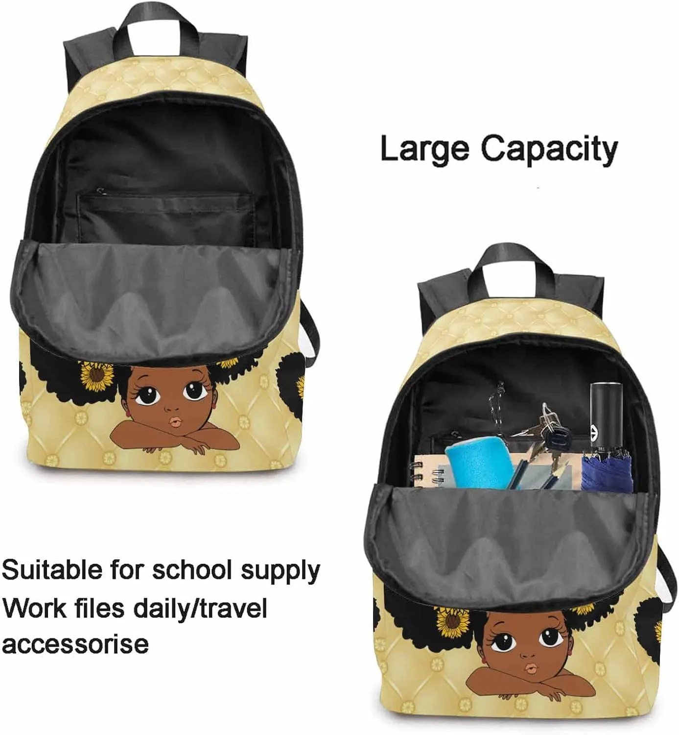 Custom Casual Unisex Daypack Bags Backpack Pink Flower Elephant Waterproof Multifunctional Large Travel Travel Bookbag