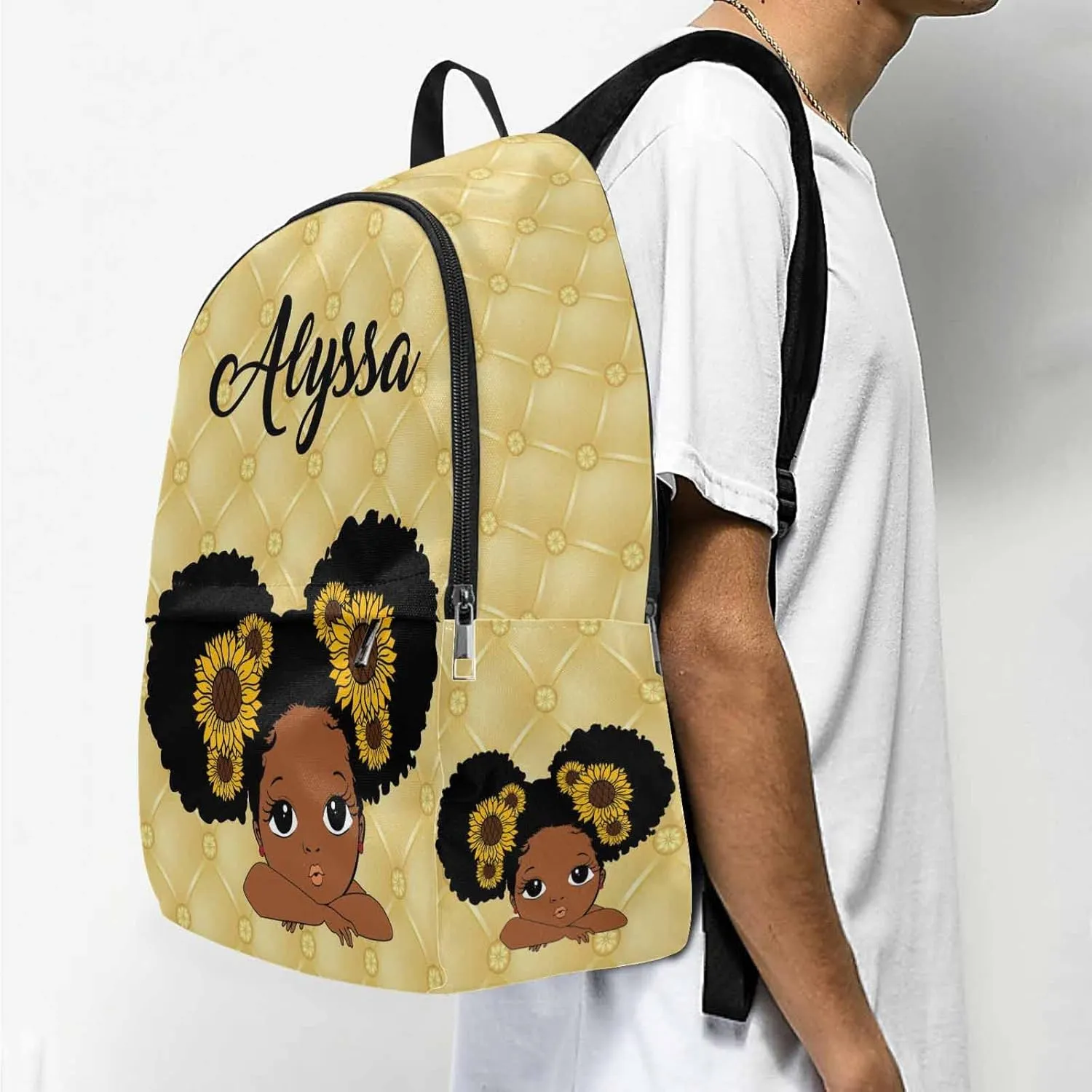 Custom Casual Unisex Daypack Bags Backpack Pink Flower Elephant Waterproof Multifunctional Large Travel Travel Bookbag