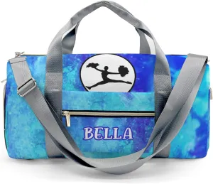 Custom Duffel Bag Cheerleader Watercolor Blue Compact and Convenient: Fitness Bags for the Modern Traveler